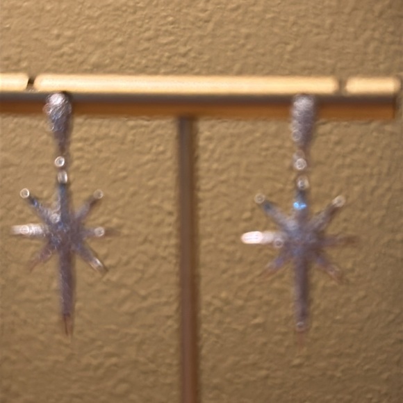 CHRISTMAS EARRINGS CRYSTAL ,AND .925 star gazers pic. Shown in reg. And flash - Picture 6 of 8